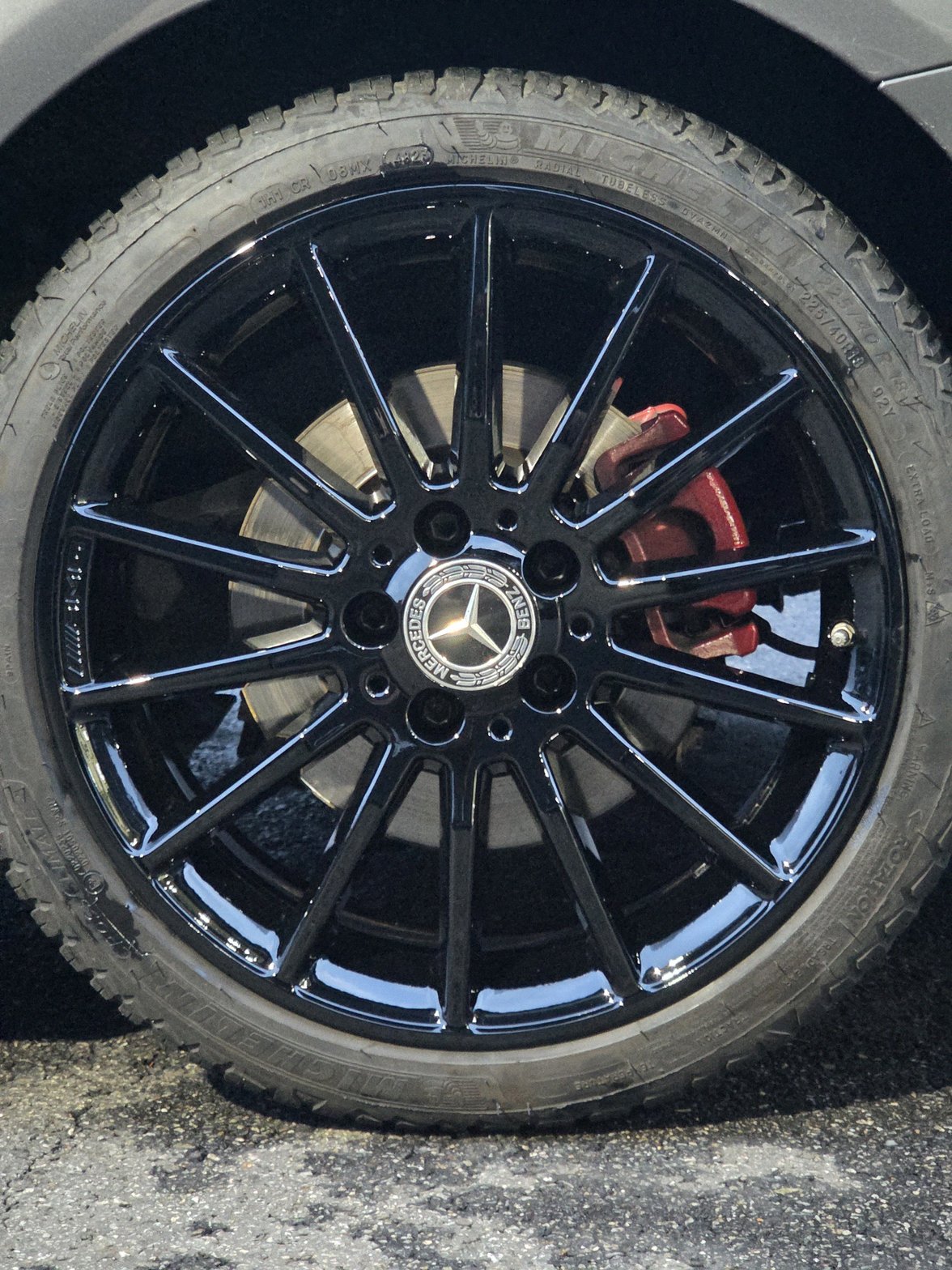 동탄 벤츠cla45amg 휠복원도색 캘리퍼도색 블랙유광 레드캘리퍼 시공 8번 — 명품휠스토리 동탄오산점